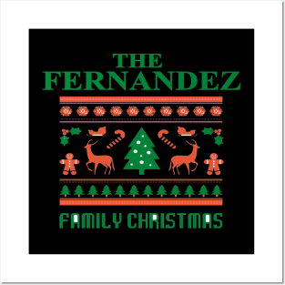 Family Christmas - Groovy Christmas FERNANDEZ family, Family Christmas T-shirt, Pjama t-shirt Posters and Art